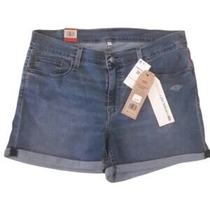Levi's Denim Shorts Distressed Blue Vintage Soft Stretch Cuffed Womens 32